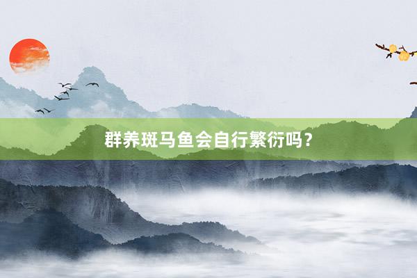 群养斑马鱼会自行繁衍吗？
